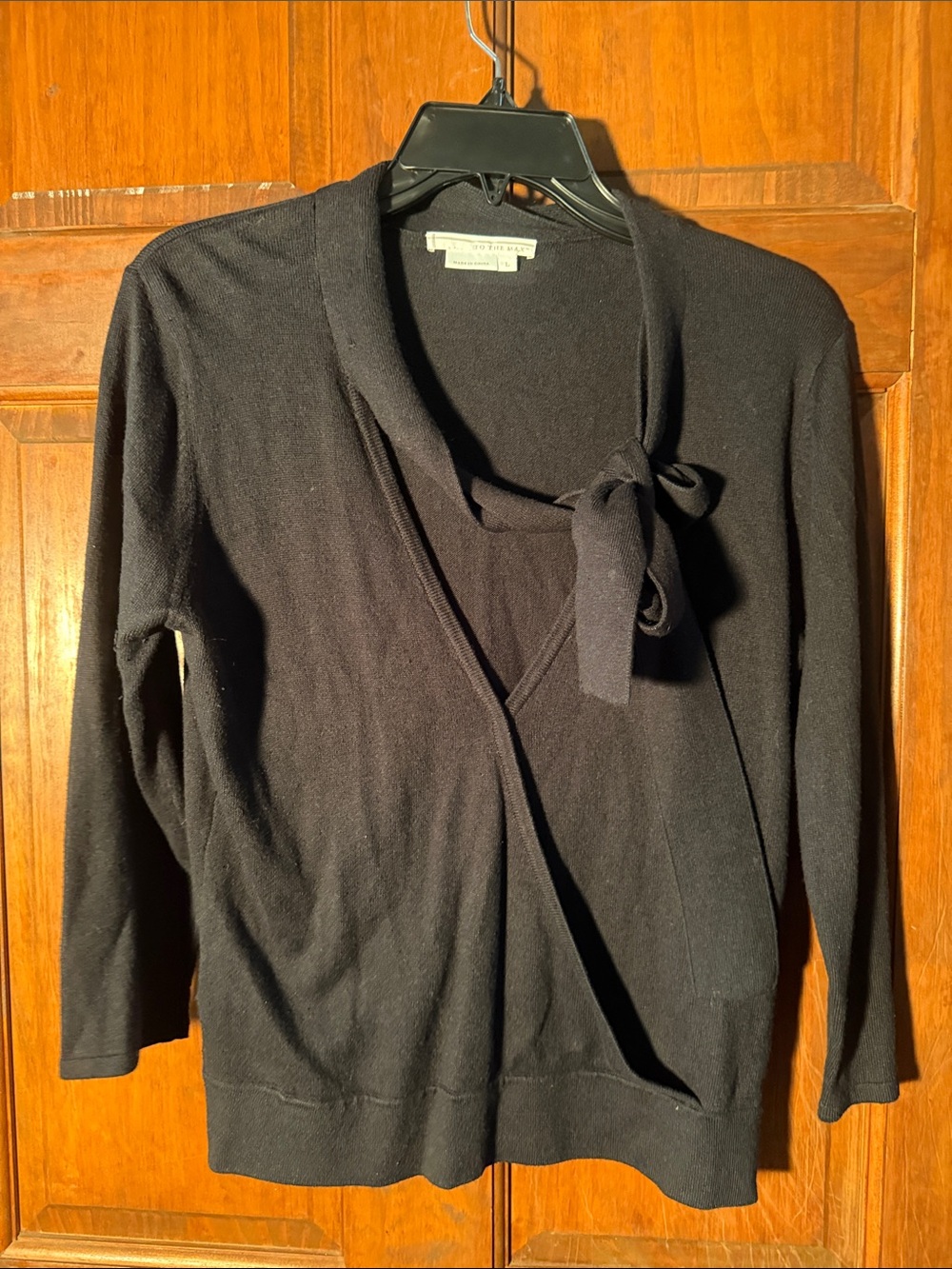 To the Max Black Tie-Neck Wrap Cardigan